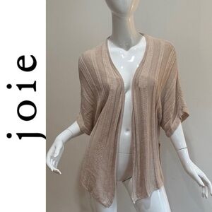 Linen Blend Lightweight Flowy Soft Capsule Open Front Pointelle Cardigan Sweater